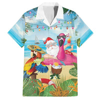 Have Yourself A Beachy Little Christmas Family Matching Tank Maxi Dress and Hawaiian Shirt with Santa Chilling - Polynesian Pride