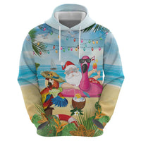 Have Yourself A Beachy Little Christmas Hoodie with Santa Chilling - Polynesian Pride