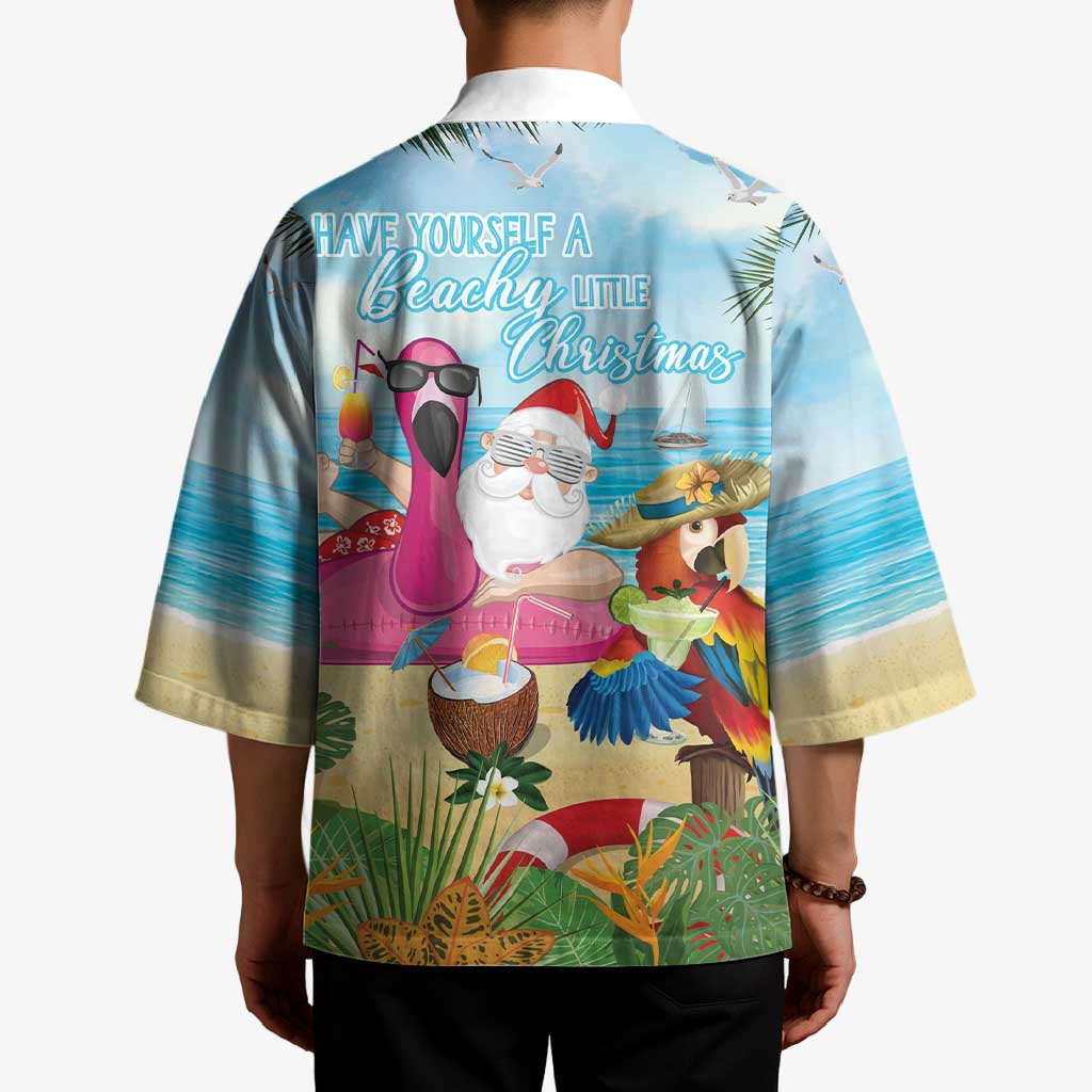 Have Yourself A Beachy Little Christmas Kimono with Santa Chilling - Polynesian Pride