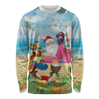 Have Yourself A Beachy Little Christmas Long Sleeve Shirt with Santa Chilling - Polynesian Pride