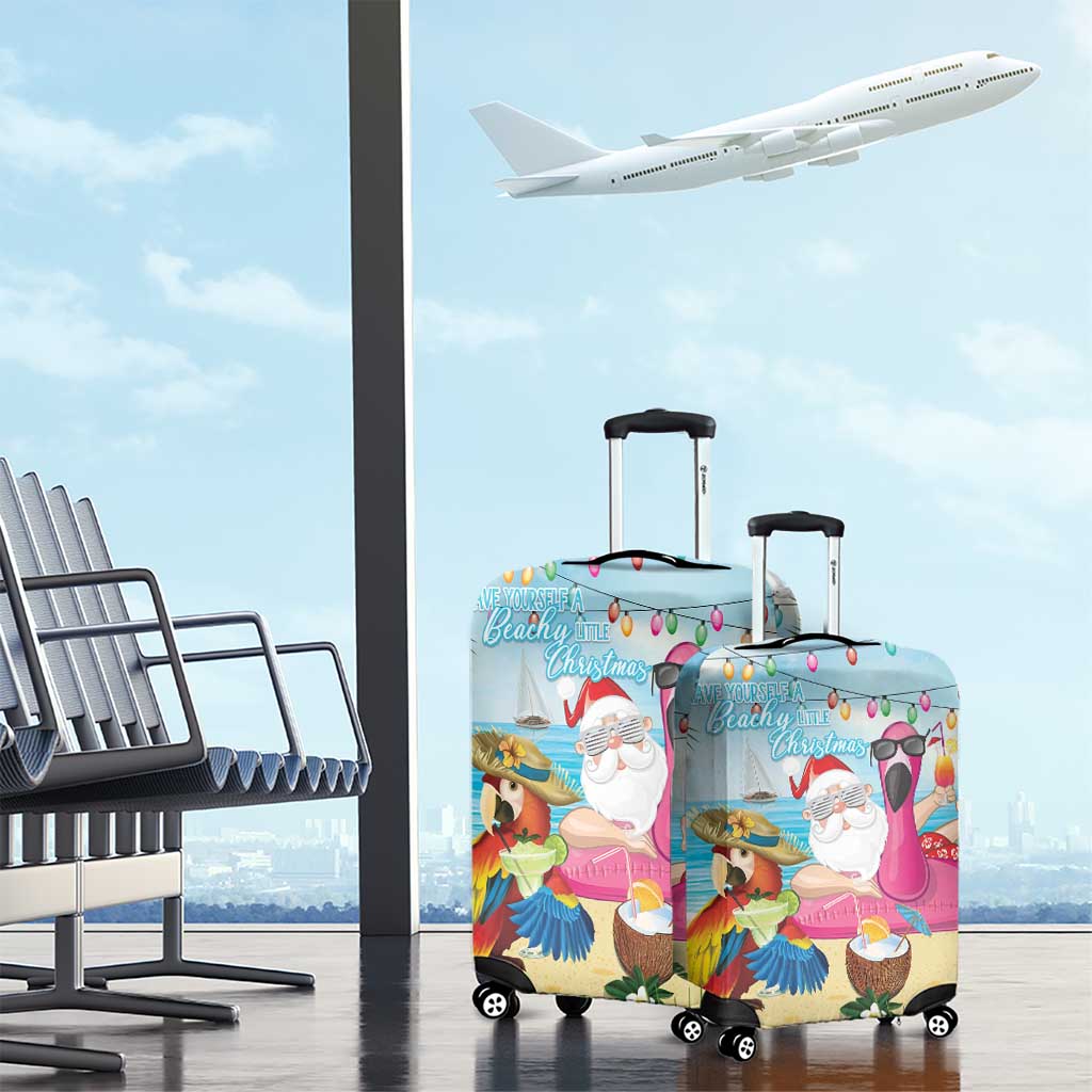 Have Yourself A Beachy Little Christmas Luggage Cover with Santa Chilling - Polynesian Pride