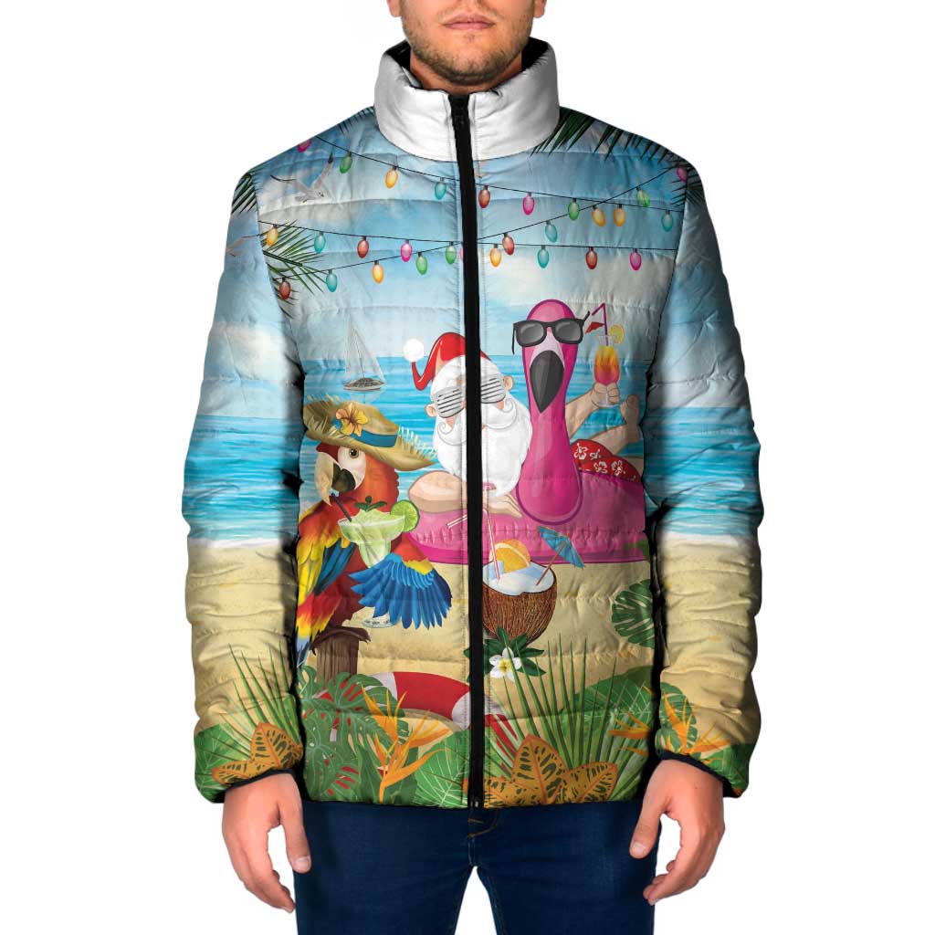 Have Yourself A Beachy Little Christmas Padded Jacket with Santa Chilling - Polynesian Pride