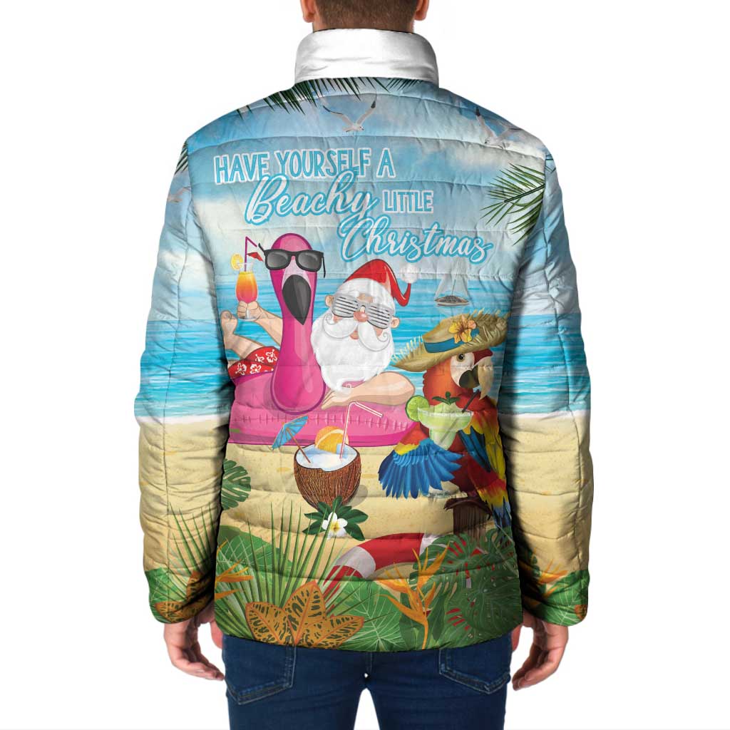 Have Yourself A Beachy Little Christmas Padded Jacket with Santa Chilling - Polynesian Pride