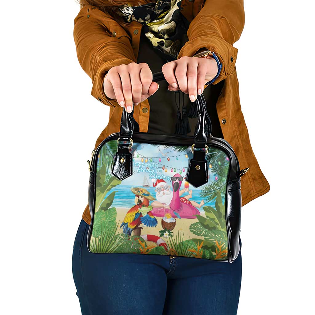 Have Yourself A Beachy Little Christmas Shoulder Handbag with Santa Chilling - Polynesian Pride