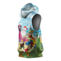 Have Yourself A Beachy Little Christmas Sleeveless Hoodie with Santa Chilling - Polynesian Pride