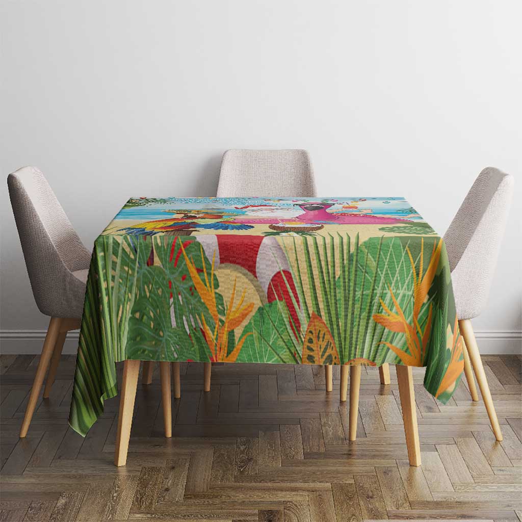 Have Yourself A Beachy Little Christmas Tablecloth with Santa Chilling - Polynesian Pride