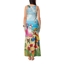 Have Yourself A Beachy Little Christmas Tank Maxi Dress with Santa Chilling - Polynesian Pride