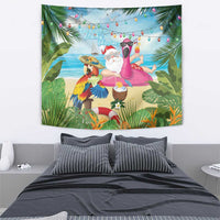 Have Yourself A Beachy Little Christmas Tapestry with Santa Chilling - Polynesian Pride