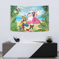 Have Yourself A Beachy Little Christmas Tapestry with Santa Chilling - Polynesian Pride