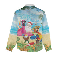 Have Yourself A Beachy Little Christmas Women Casual Shirt with Santa Chilling - Polynesian Pride