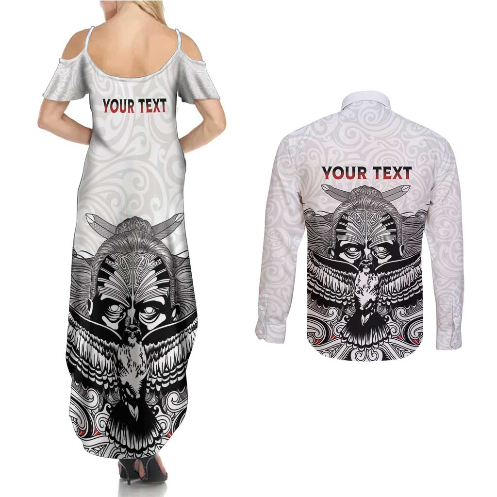 Aotearoa Personalized Couples Matching Summer Maxi Dress and Long Sleeve Button Shirt Proud To Be Maori LT7 - Polynesian Pride