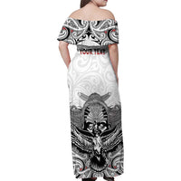 Aotearoa Personalized Family Matching Off Shoulder Maxi Dress and Hawaiian Shirt Proud To Be Maori