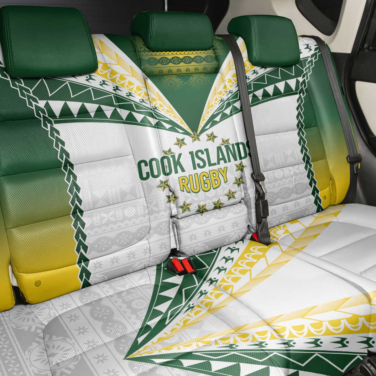 Cook Islands Rugby Back Car Seat Cover Kuki's Aitu Champions LT7 - Polynesian Pride