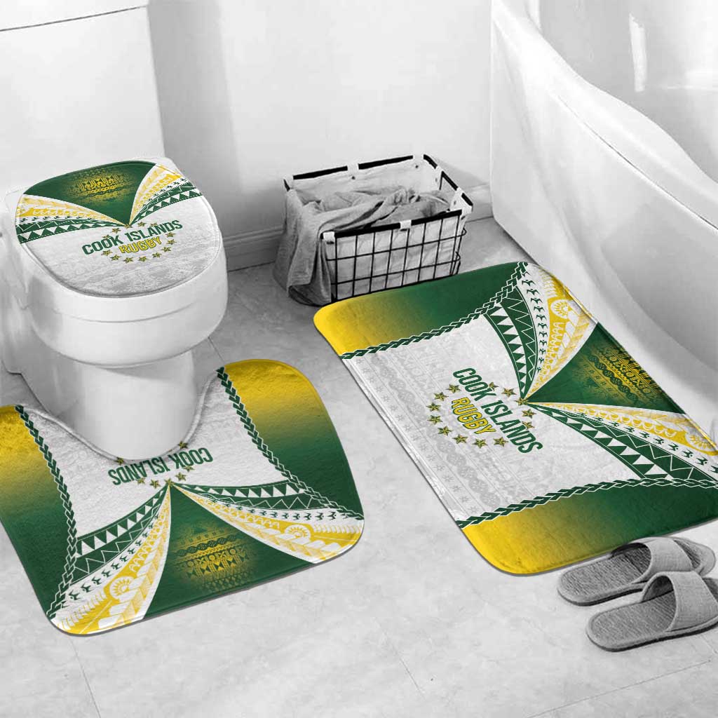 Cook Islands Rugby Bathroom Set Kuki's Aitu Champions LT7 Mat Set Only (3 pcs) One Size Colorful - Polynesian Pride