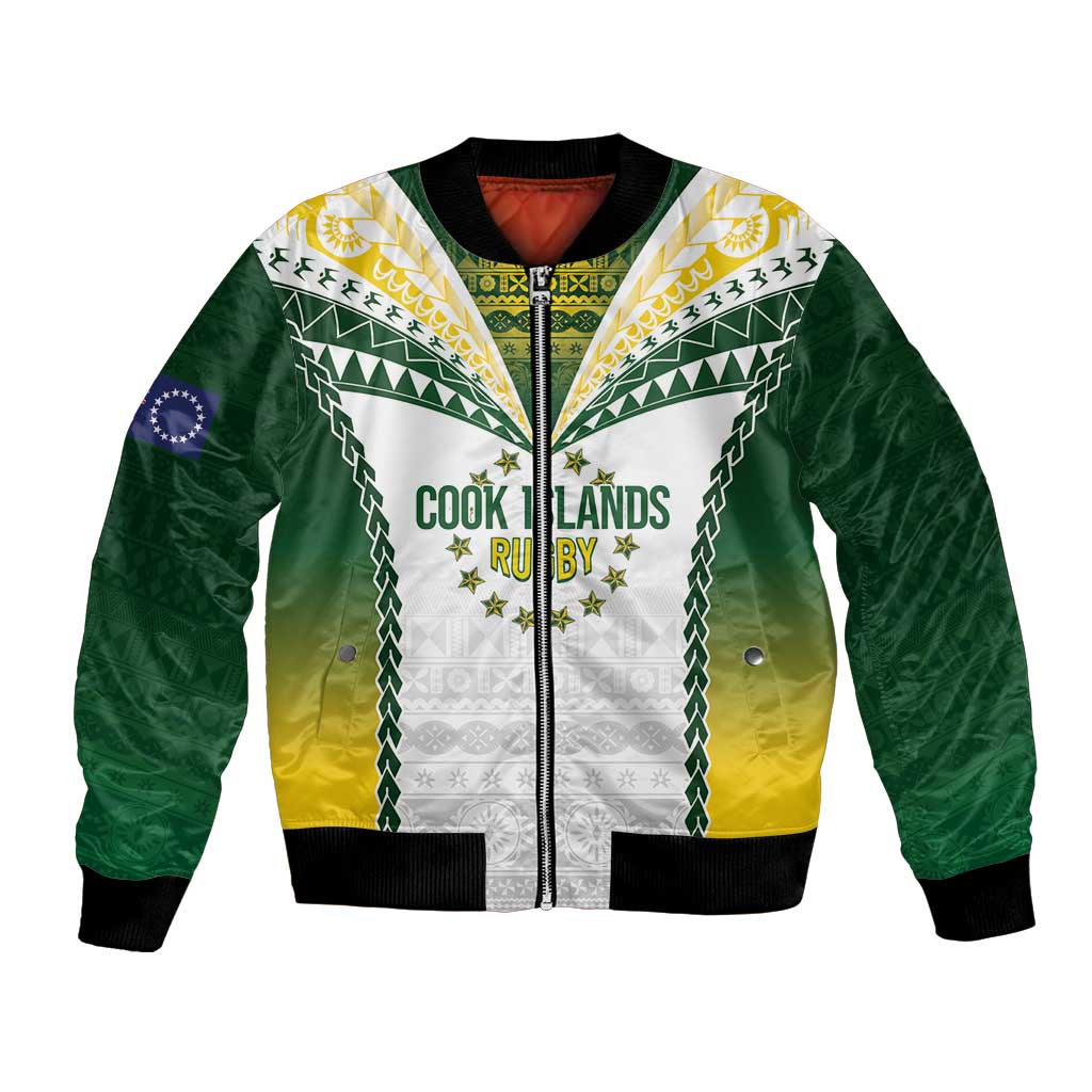 Cook Islands Rugby Custom Bomber Jacket Kuki's Aitu Champions LT7 Unisex Colorful - Polynesian Pride