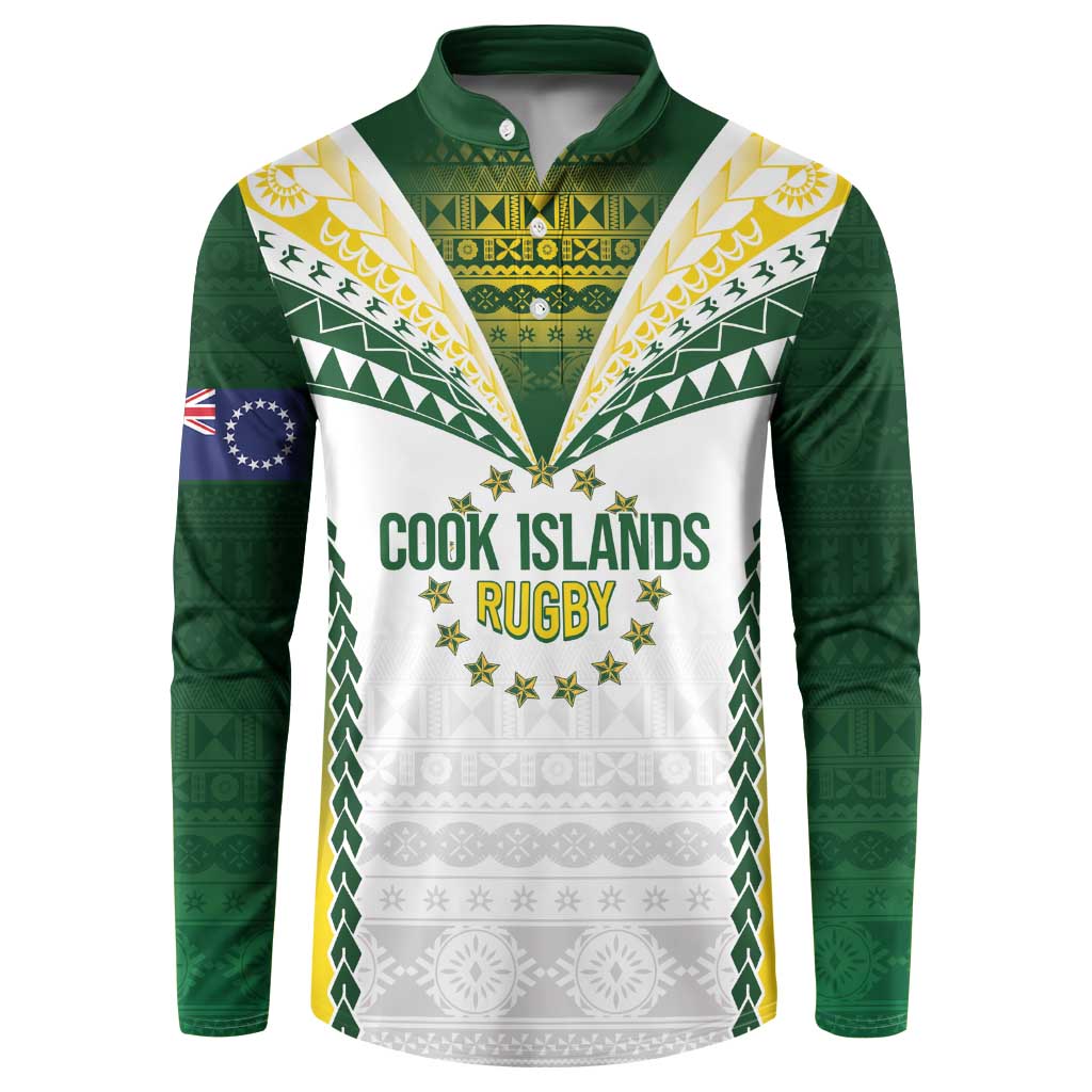 Cook Islands Rugby Custom Button Sweatshirt Kuki's Aitu Champions LT7 Colorful - Polynesian Pride