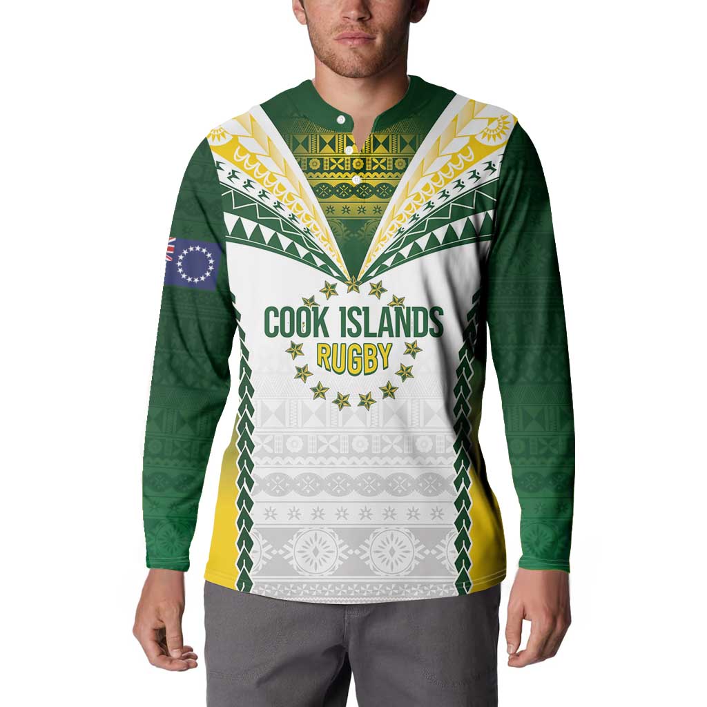 Cook Islands Rugby Custom Button Sweatshirt Kuki's Aitu Champions LT7 - Polynesian Pride
