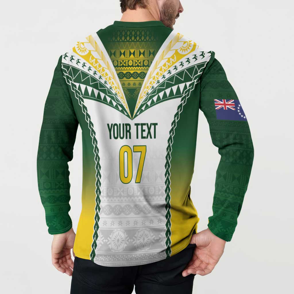 Cook Islands Rugby Custom Button Sweatshirt Kuki's Aitu Champions LT7 - Polynesian Pride