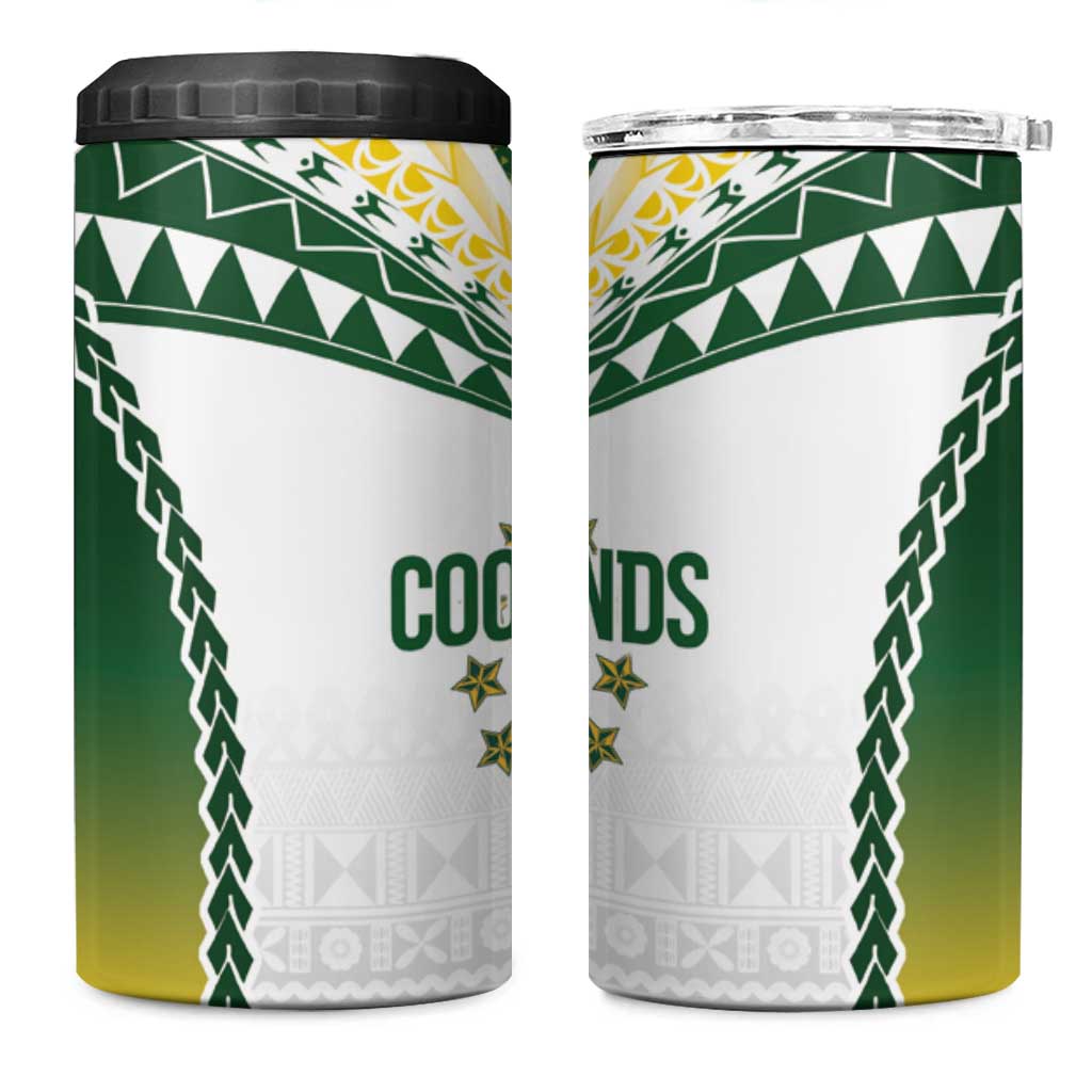 Cook Islands Rugby 4 in 1 Can Cooler Tumbler Kuki's Aitu Champions LT7 One Size: 16 oz Colorful - Polynesian Pride