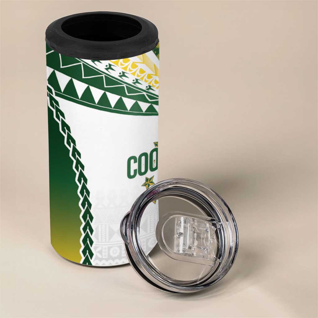 Cook Islands Rugby 4 in 1 Can Cooler Tumbler Kuki's Aitu Champions LT7 - Polynesian Pride