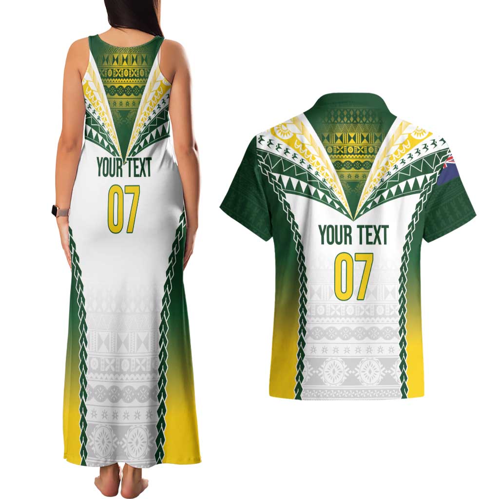 Cook Islands Rugby Custom Couples Matching Tank Maxi Dress and Hawaiian Shirt Kuki's Aitu Champions LT7 - Polynesian Pride