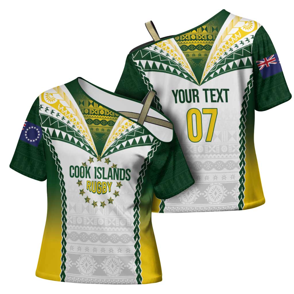 Cook Islands Rugby Custom Cross Shoulder Shirt Kuki's Aitu Champions - Polynesian Pride