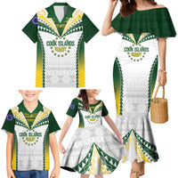 Cook Islands Rugby Custom Family Matching Mermaid Dress and Hawaiian Shirt Kuki's Aitu Champions - Polynesian Pride