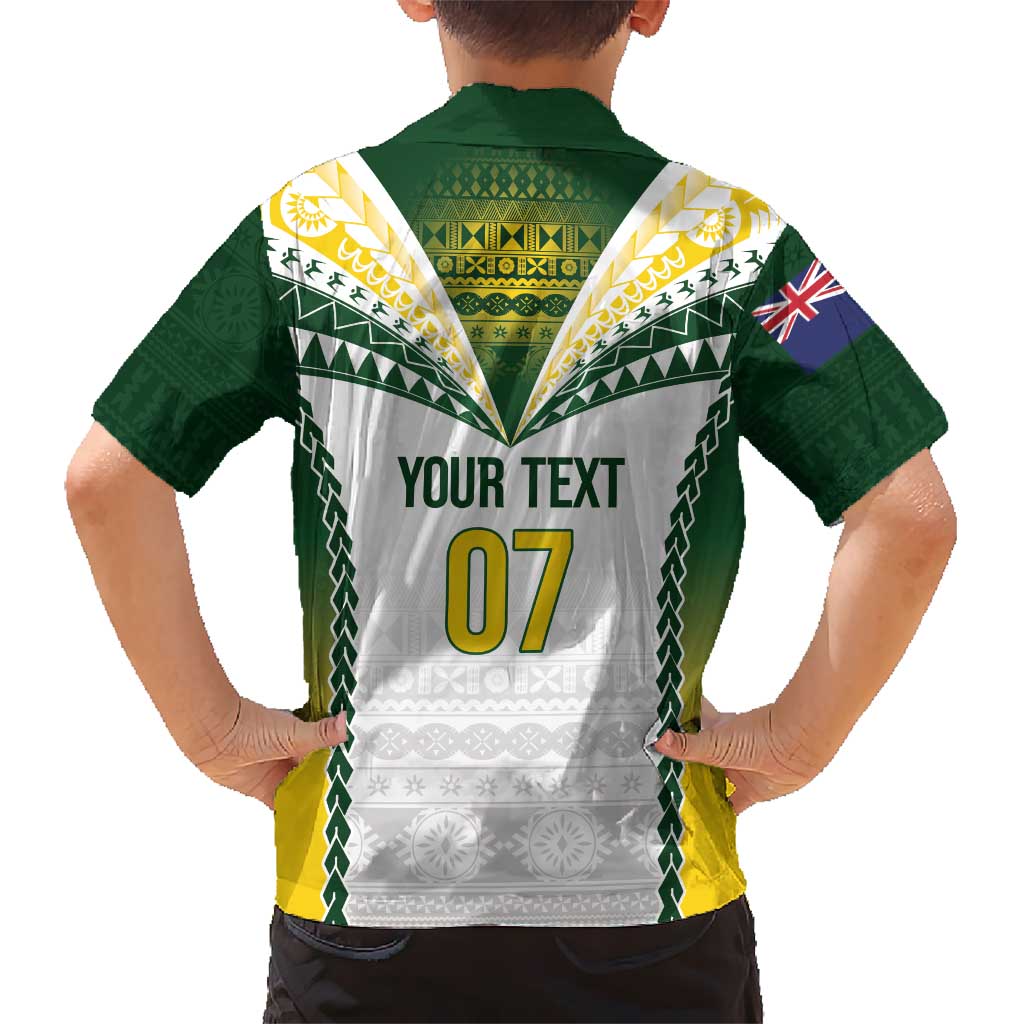 Cook Islands Rugby Custom Family Matching Short Sleeve Bodycon Dress and Hawaiian Shirt Kuki's Aitu Champions - Polynesian Pride