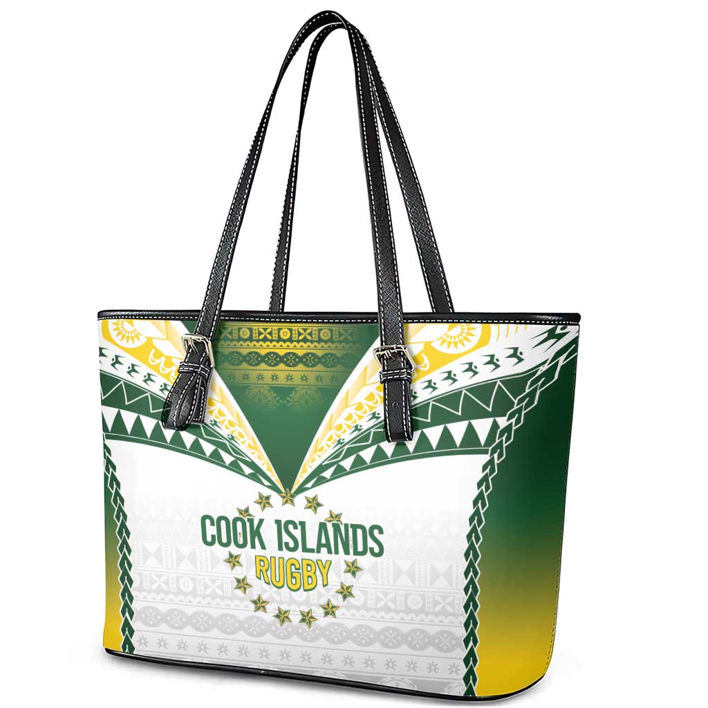 Cook Islands Rugby Leather Tote Bag Kuki's Aitu Champions - Polynesian Pride