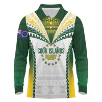 Cook Islands Rugby Custom Long Sleeve Polo Shirt Kuki's Aitu Champions - Polynesian Pride