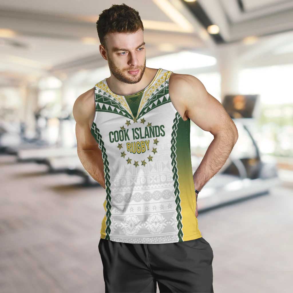 Cook Islands Rugby Custom Men Tank Top Kuki's Aitu Champions LT7 Colorful - Polynesian Pride