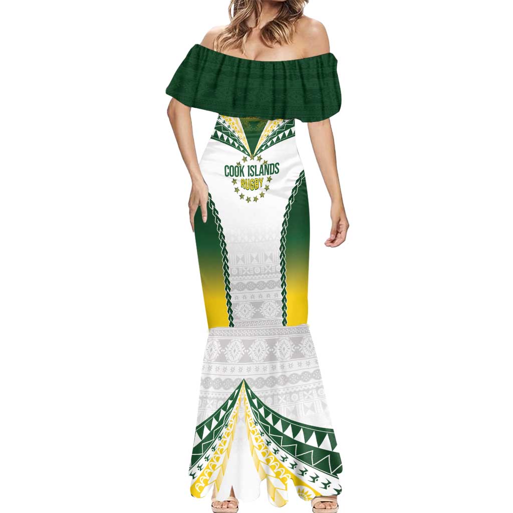 Cook Islands Rugby Custom Mermaid Dress Kuki's Aitu Champions - Polynesian Pride