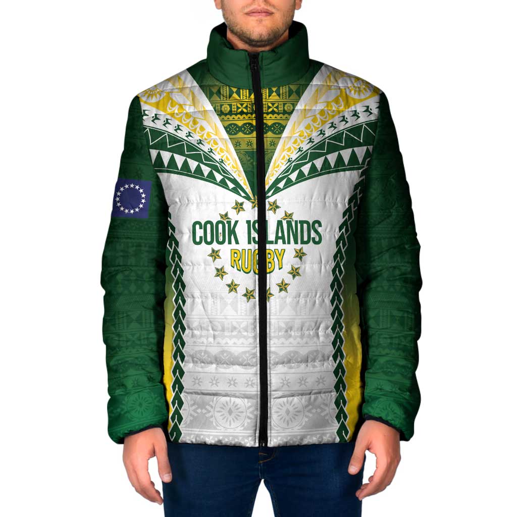 Cook Islands Rugby Custom Padded Jacket Kuki's Aitu Champions LT7 Men Colorful - Polynesian Pride