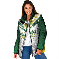 Cook Islands Rugby Custom Padded Jacket Kuki's Aitu Champions LT7 Women Colorful - Polynesian Pride