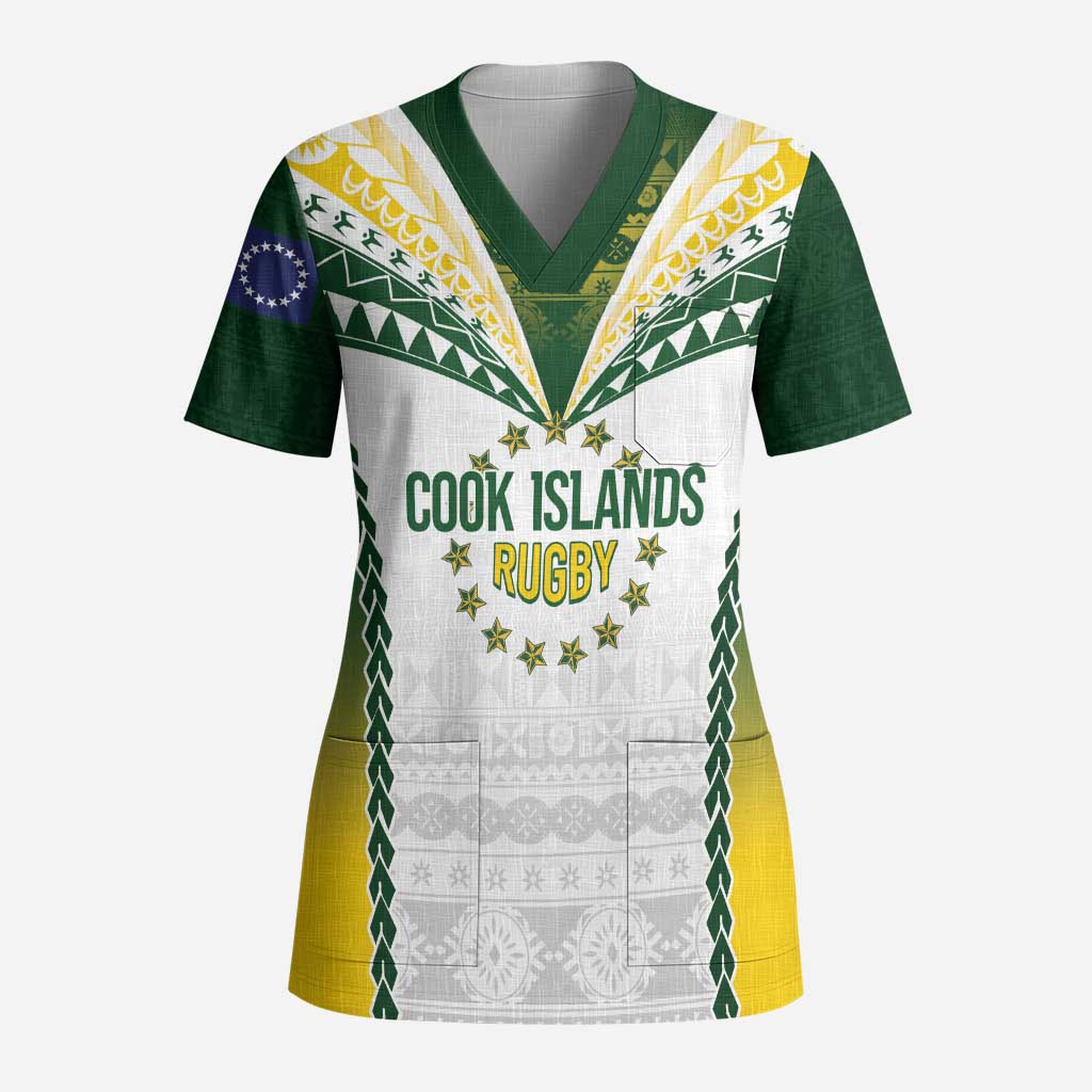 Cook Islands Rugby Custom Scrub Top Kuki's Aitu Champions - Polynesian Pride