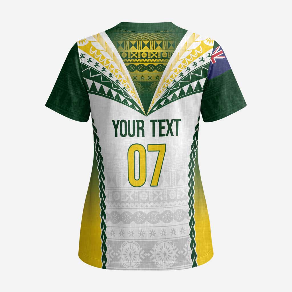 Cook Islands Rugby Custom Scrub Top Kuki's Aitu Champions LT7 - Polynesian Pride