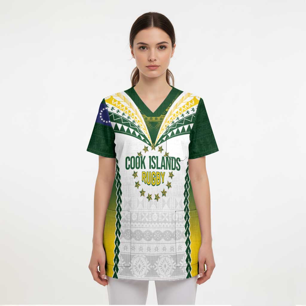 Cook Islands Rugby Custom Scrub Top Kuki's Aitu Champions LT7 - Polynesian Pride