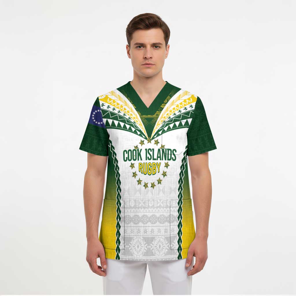 Cook Islands Rugby Custom Scrub Top Kuki's Aitu Champions LT7 - Polynesian Pride