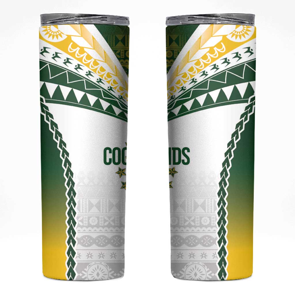 Cook Islands Rugby Skinny Tumbler Kuki's Aitu Champions LT7 Colorful - Polynesian Pride