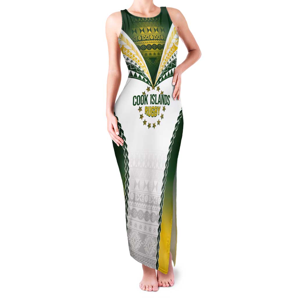 Cook Islands Rugby Custom Tank Maxi Dress Kuki's Aitu Champions LT7 Women Colorful - Polynesian Pride