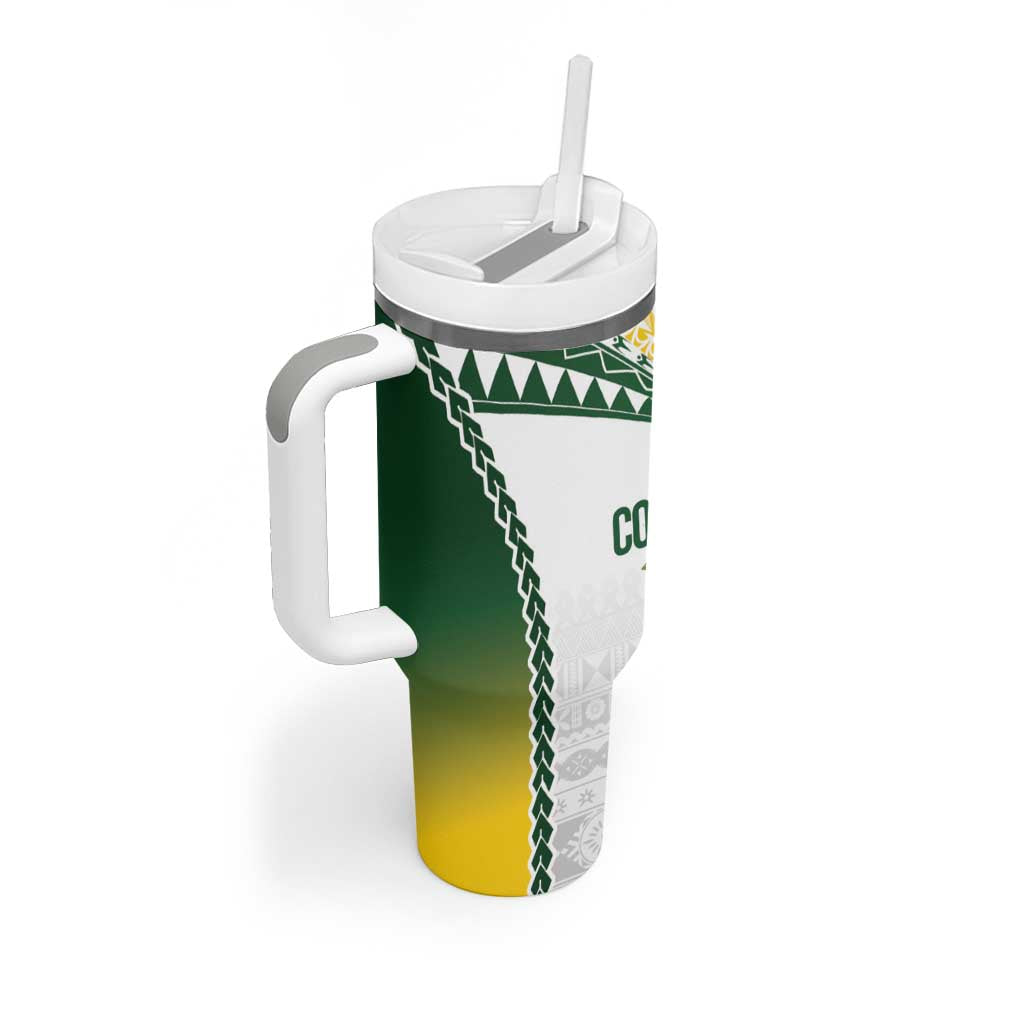 Cook Islands Rugby Tumbler With Handle Kuki's Aitu Champions - Polynesian Pride