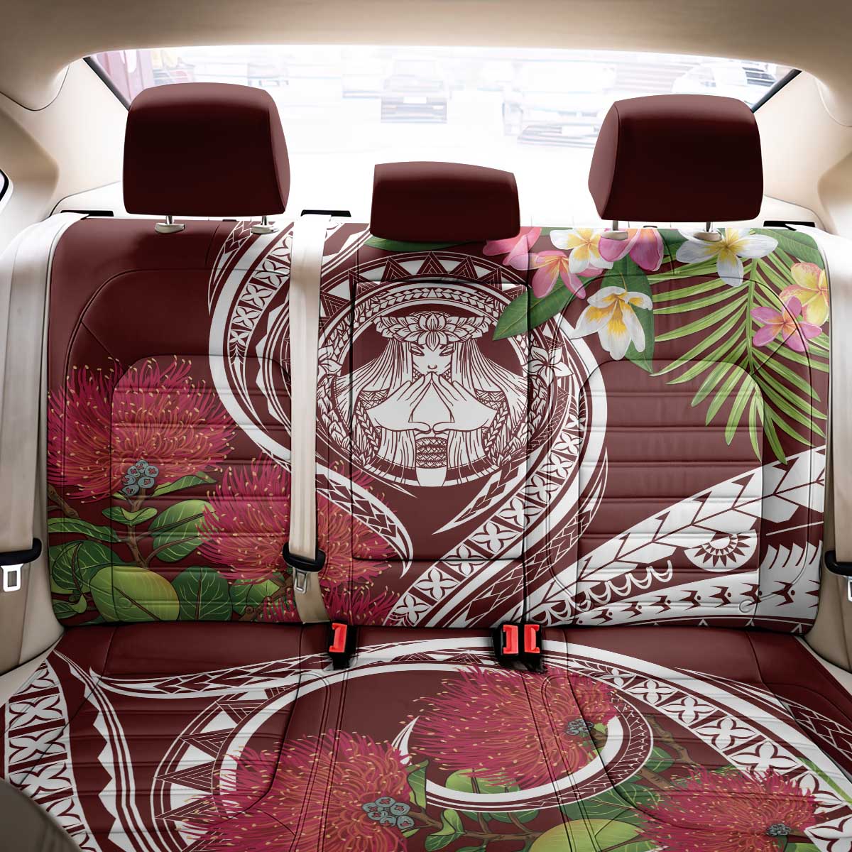 Aloha Hawaii Big Island Back Car Seat Cover Ohia Lehua Wahine