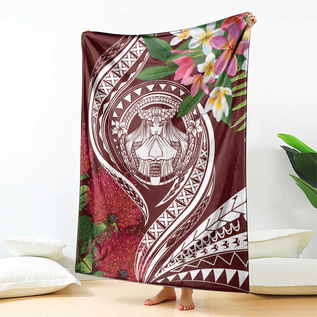 Aloha Hawaii Big Island Blanket Ohia Lehua Wahine
