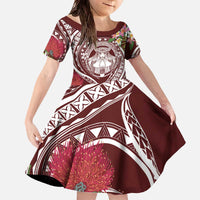 Aloha Hawaii Big Island Family Matching Off The Shoulder Long Sleeve Dress and Hawaiian Shirt Ohia Lehua Wahine