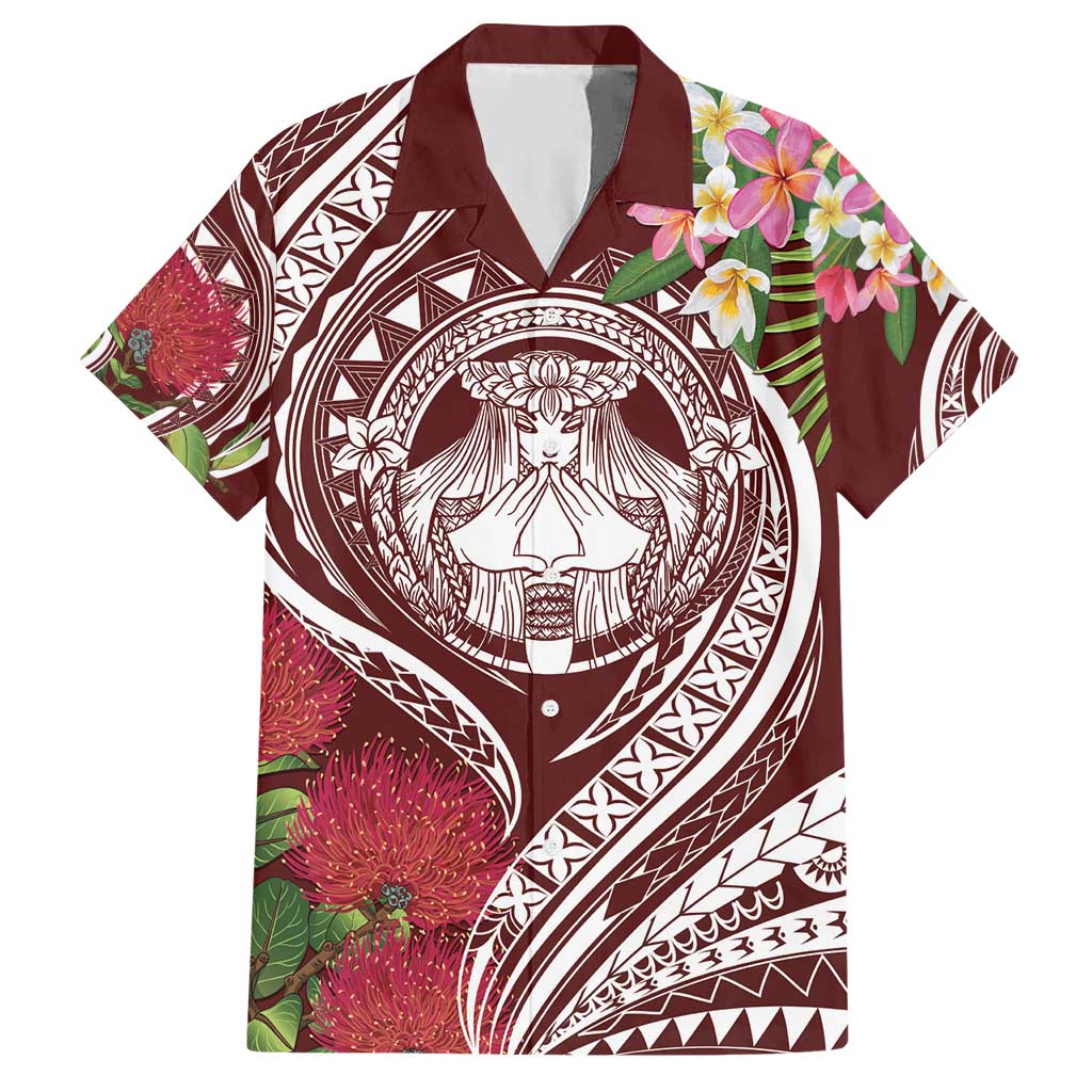Aloha Hawaii Big Island Hawaiian Shirt Ohia Lehua Wahine