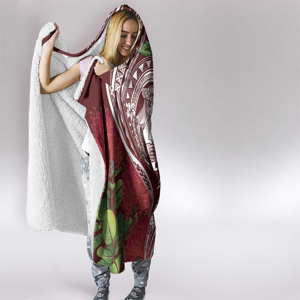 Aloha Hawaii Big Island Hooded Blanket Ohia Lehua Wahine