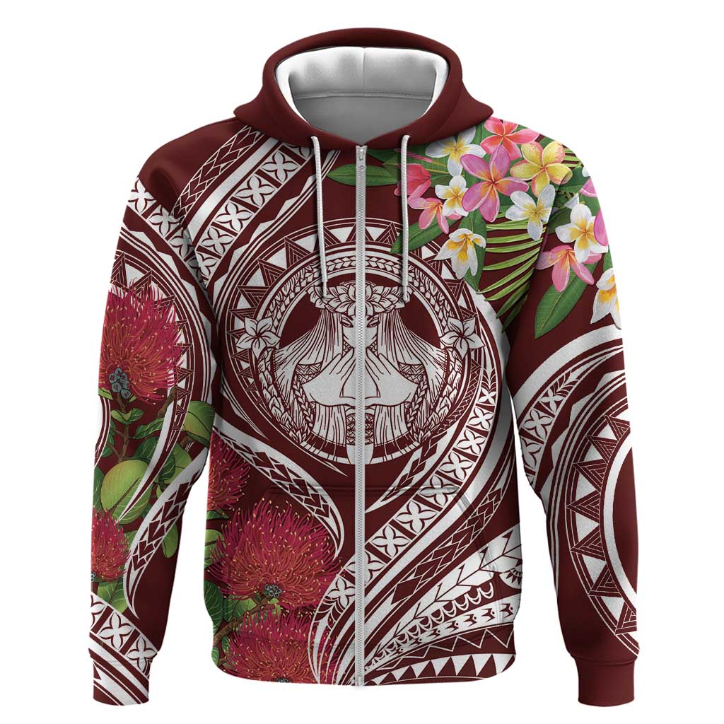 Aloha Hawaii Big Island Hoodie Ohia Lehua Wahine
