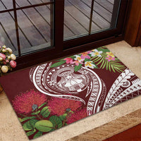 Aloha Hawaii Big Island Rubber Doormat Ohia Lehua Wahine