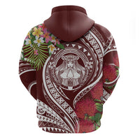 Aloha Hawaii Big Island Zip Hoodie Ohia Lehua Wahine LT7 - Polynesian Pride