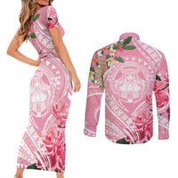 Aloha Hawaii Maui Couples Matching Short Sleeve Bodycon Dress and Long Sleeve Button Shirt Goddess Lokelani Rose LT7 - Polynesian Pride